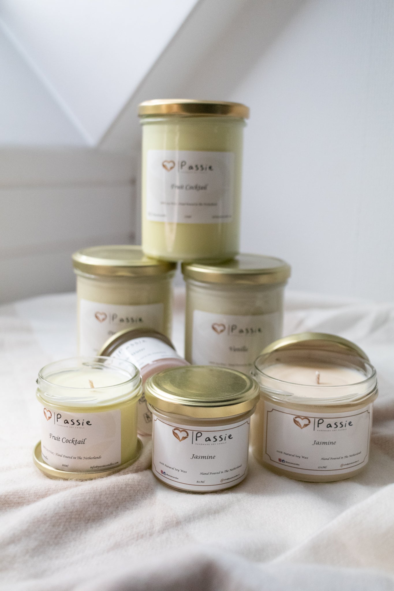 Jasmine handmade scented soy candle