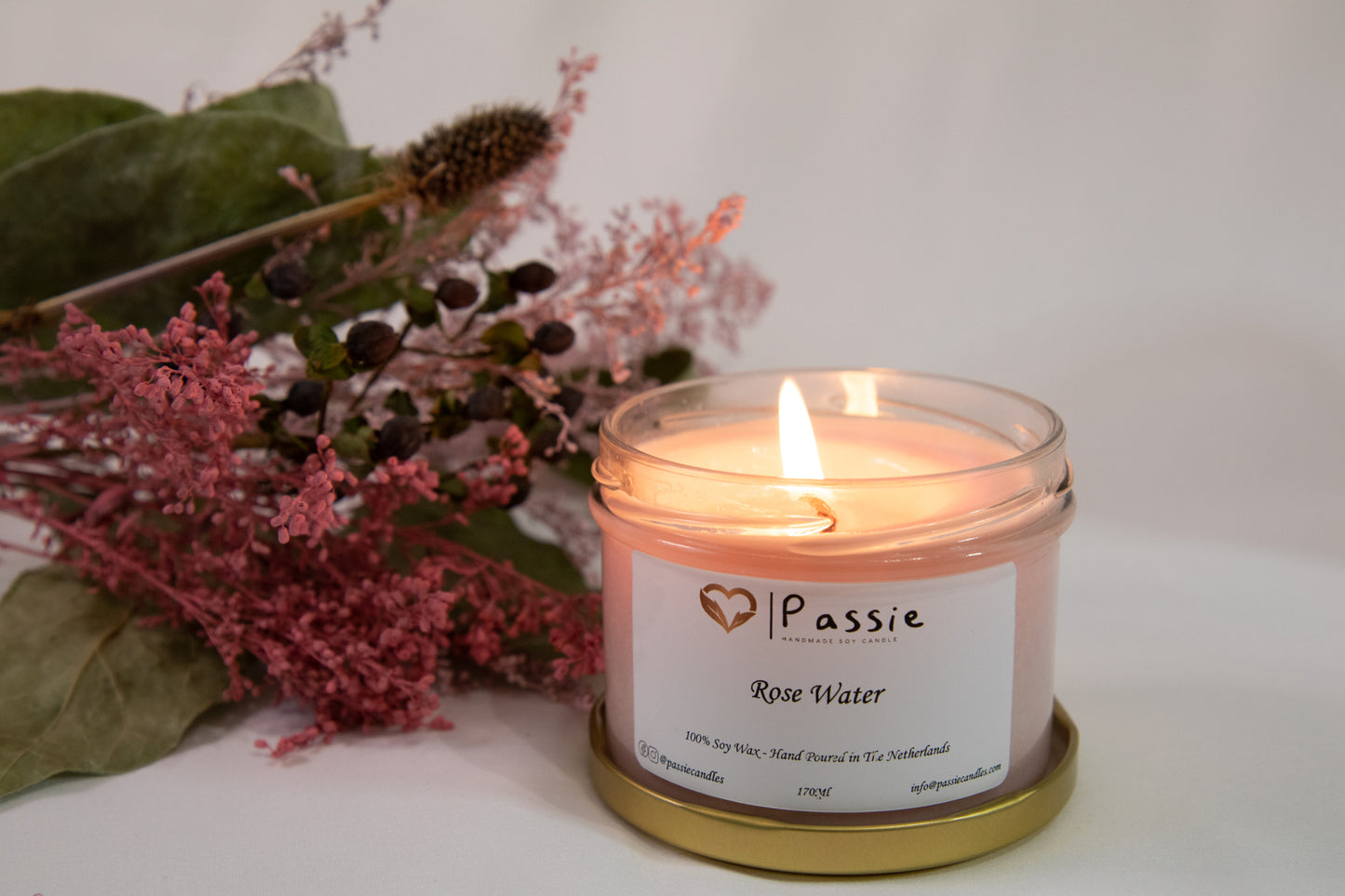 Rose Water handmade scented soy candle