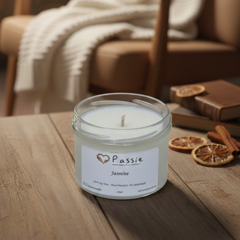 Jasmine handmade scented soy candle